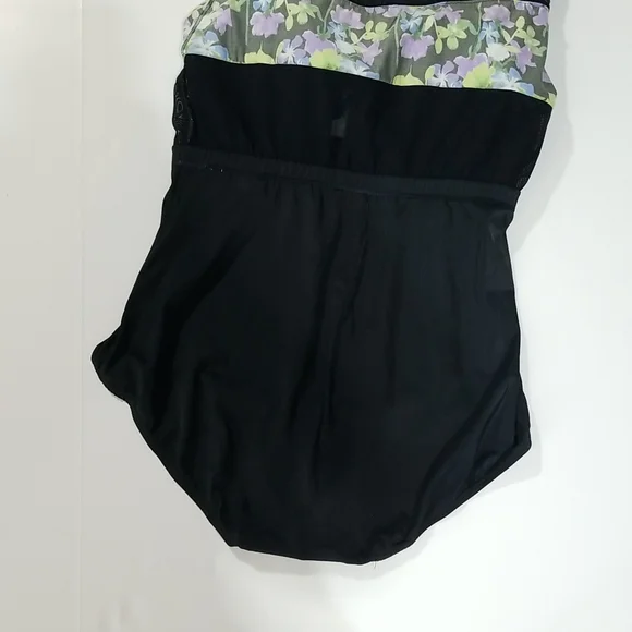 BLAIR Black Blue & Purple Pansie One Piece Dress Swimsuit - Picture 5 of 15
